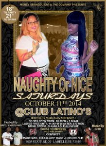 Naughty Or Nice Saturdays Oct 11th 2014 flyer